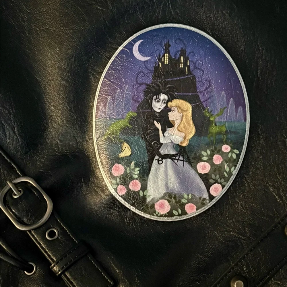 NEW Her Universe EDWARD SCISSORHANDS Black Faux Leather Studded Hobo Bag - Picture 2 of 9